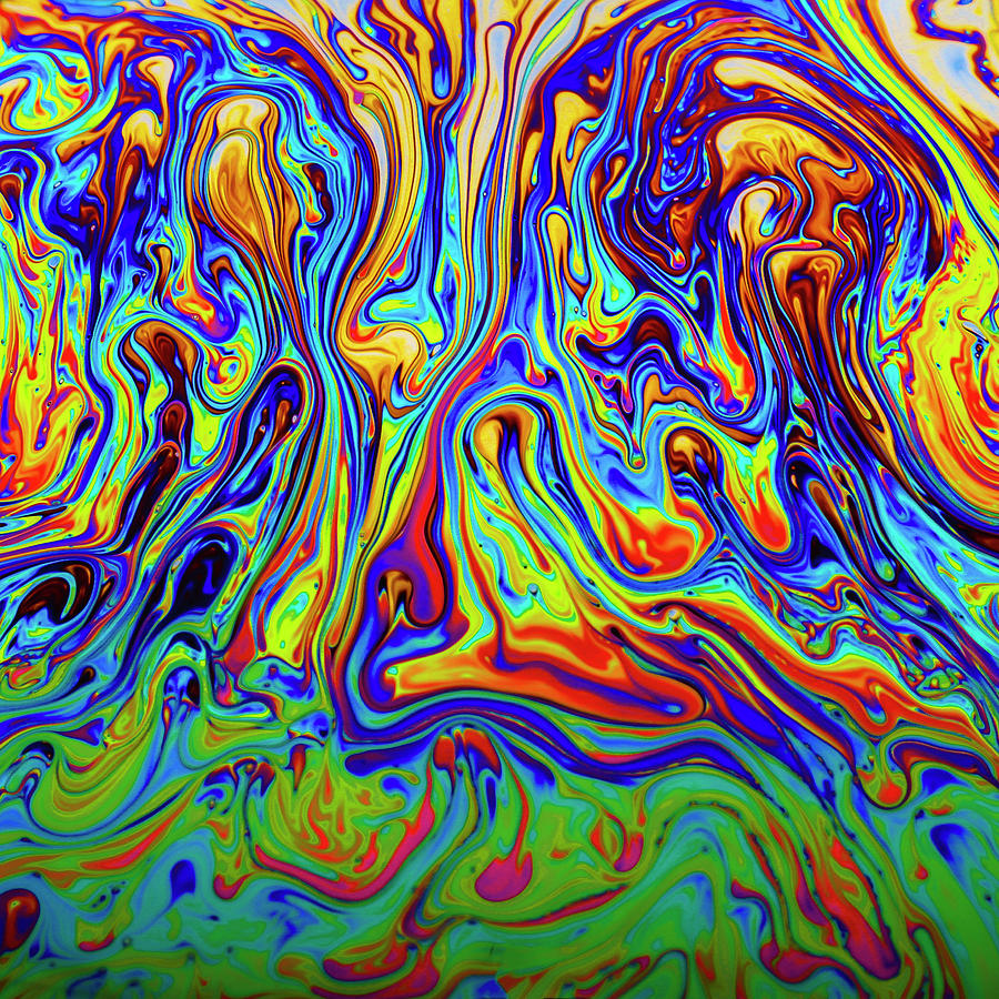 Abstract Colorful Flowing Colors Photograph by Garry Gay