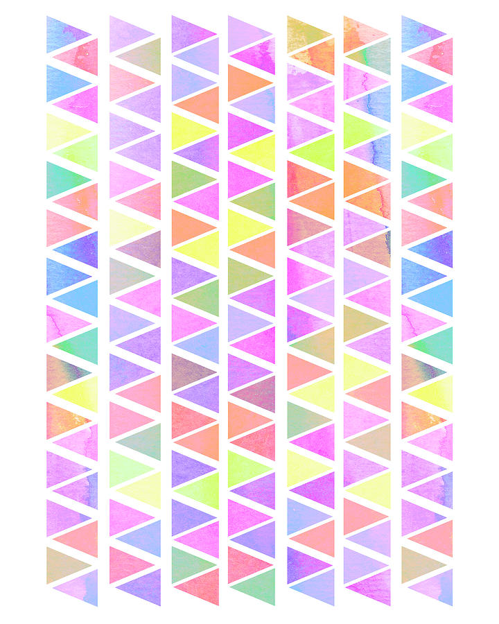 Abstract Colorful Triangle Pattern Digital Art by Ann Powell