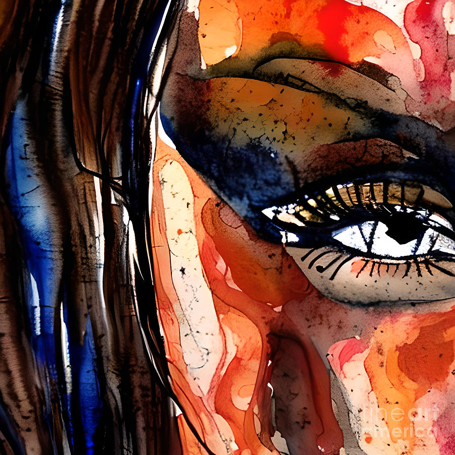 Abstract Colorful Woman Art Face V2 Digital Art By Ramona Bruner Fine Art America 