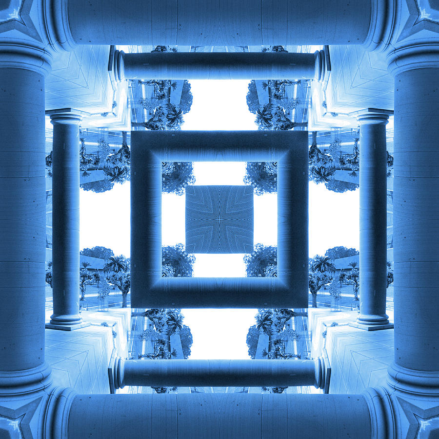  Abstract Columns 11 in Blue Photograph by Mike McGlothlen