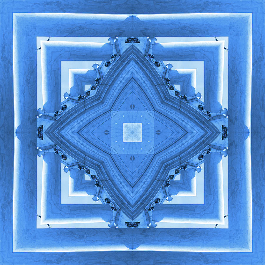  Abstract Columns 21 in Blue Photograph by Mike McGlothlen