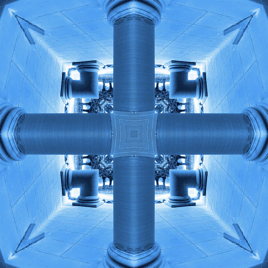  Abstract Columns12 in Blue Photograph by Mike McGlothlen