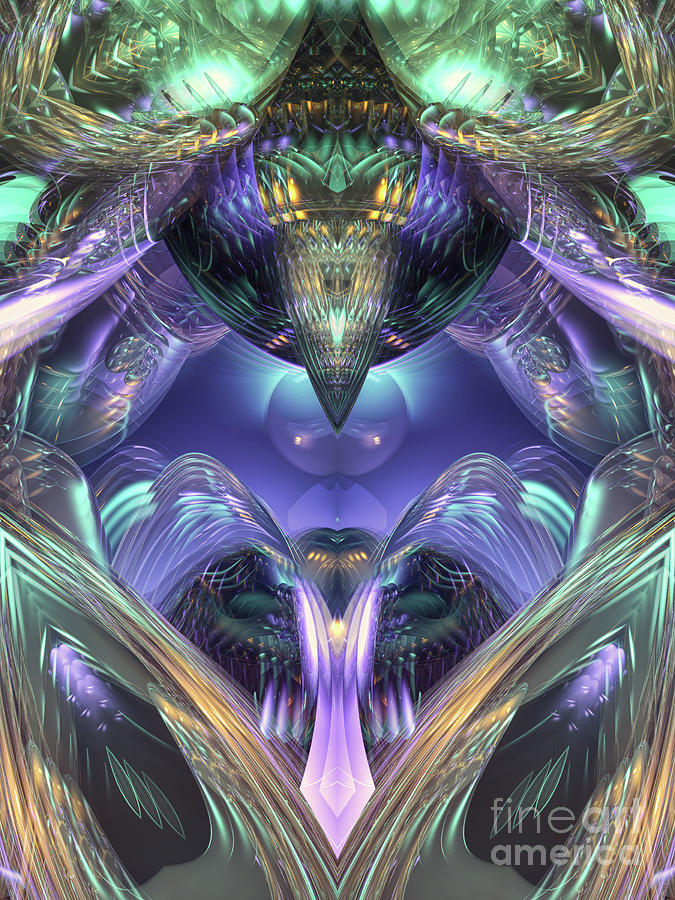 Abstract Crystal Structure Digital Art by Phil Perkins