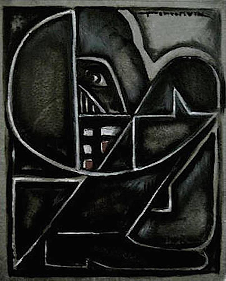 Abstract Cubism Darth Vader Painting Painting by Tommervik