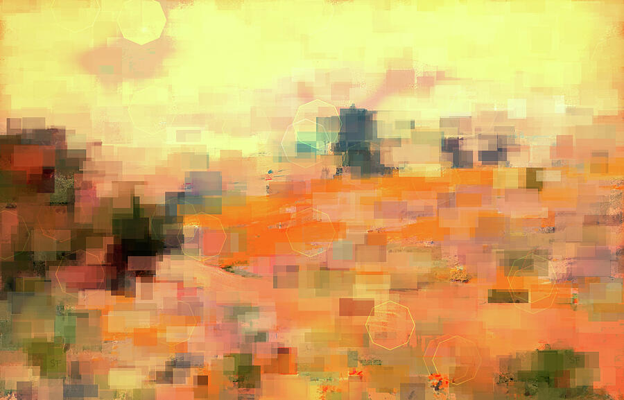Abstract Desert Landscape-The Less Traveled Road  Digital Art by Shelli Fitzpatrick