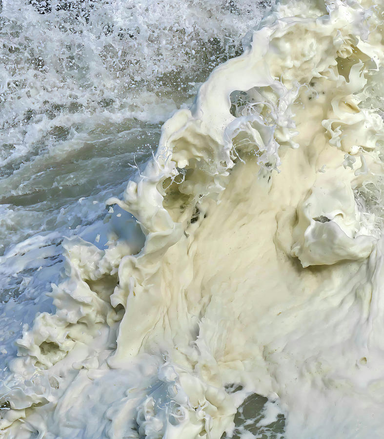 Abstract details of ocean foam, Photograph by Steve Estvanik