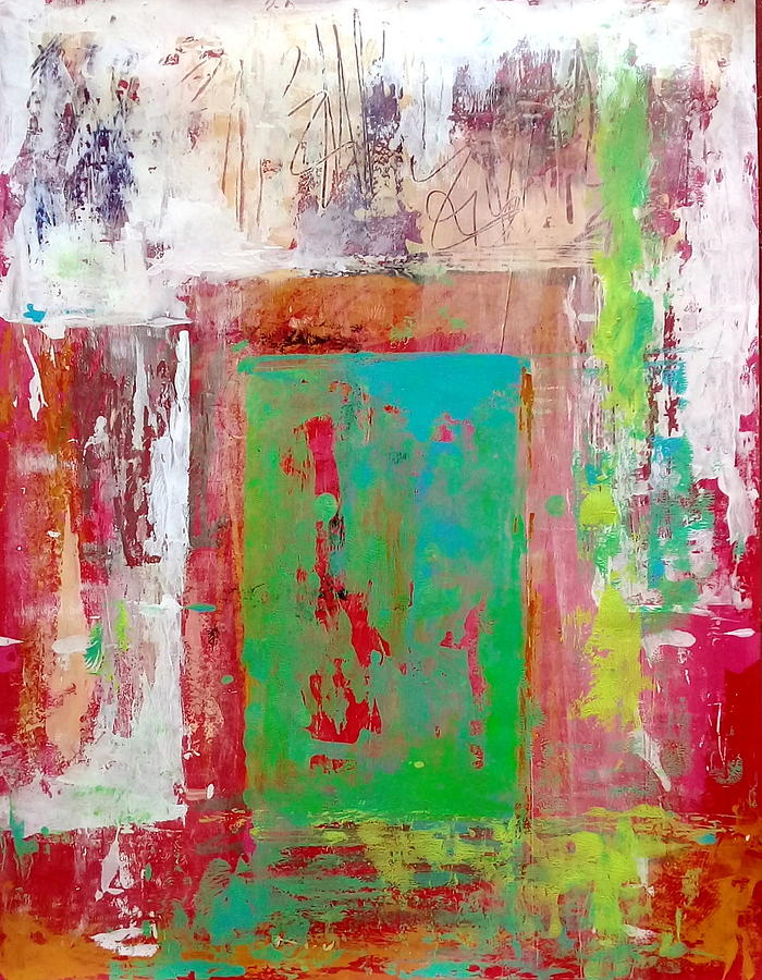 Abstract Door Colors Of Mexico Painting