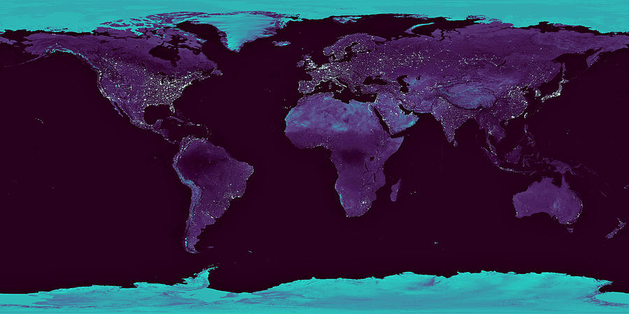 Abstract Earth Map 2 Mixed Media by Bob Orsillo