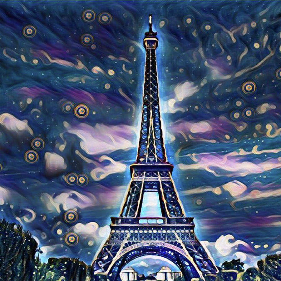 Abstract Eiffel Tower Digital Art by Jeannette Murray | Fine Art America