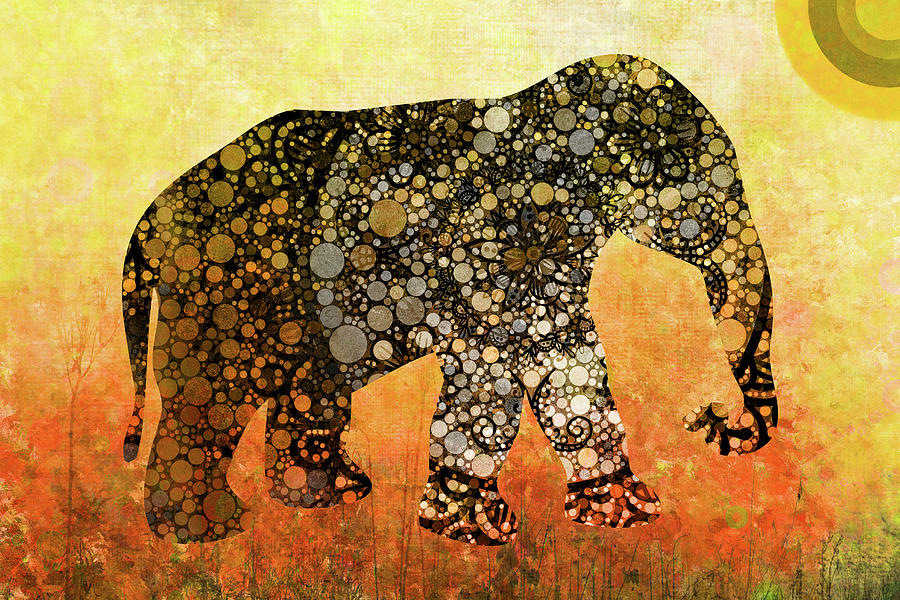 Abstract Elephant Art Digital Art by Peggy Collins