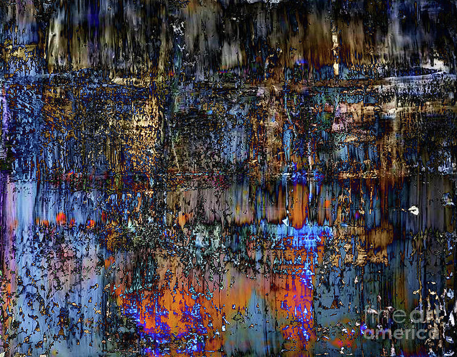 Nature Painting - Abstract expressionism painting. Night. NYC. by Green Palace