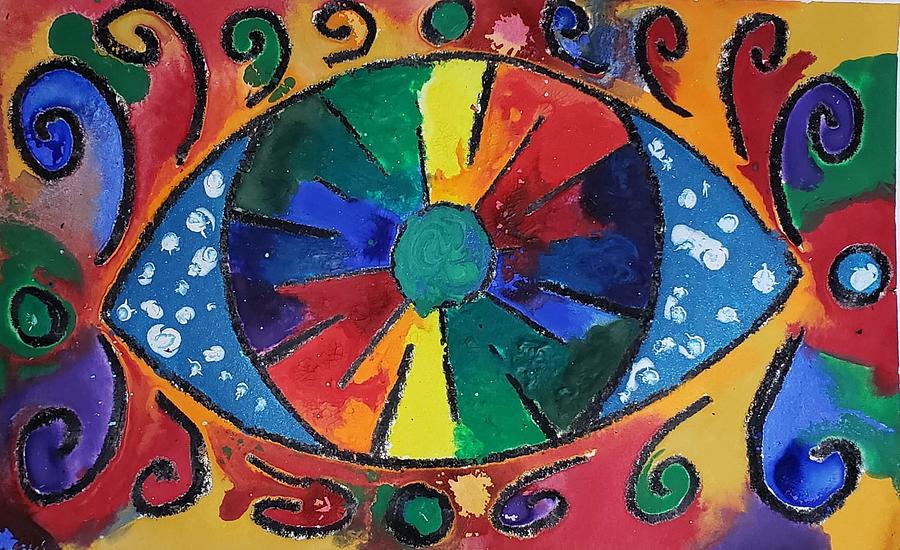 Abstract Eye Wheel Painting by Drishti Kanten - Fine Art America