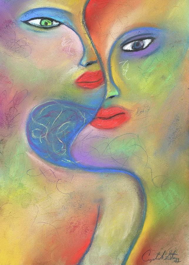 Abstract faces II Pastel by Crystal Stagg
