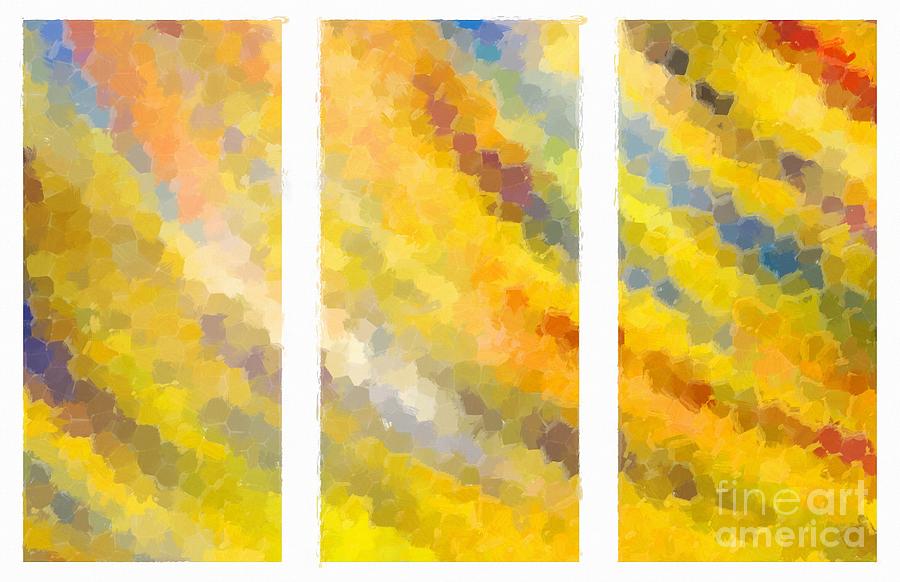 Abstract Fields Triptych Painting by Stefano Senise