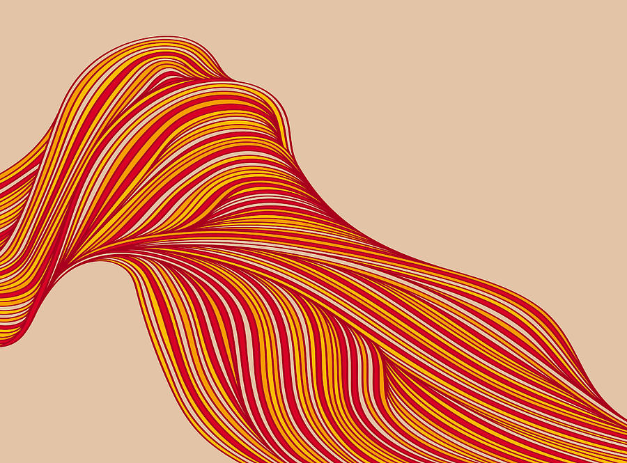 Abstract fiery doodle shape Drawing by J614