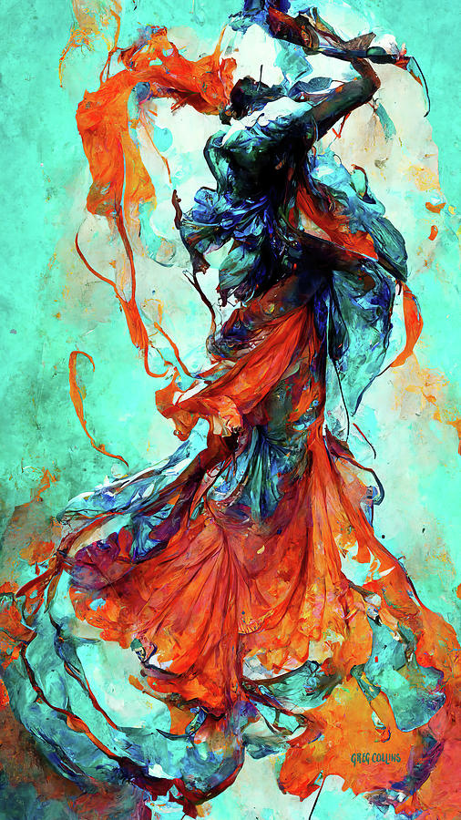 Abstract Flamenco Dancer 1 Painting by Greg Collins