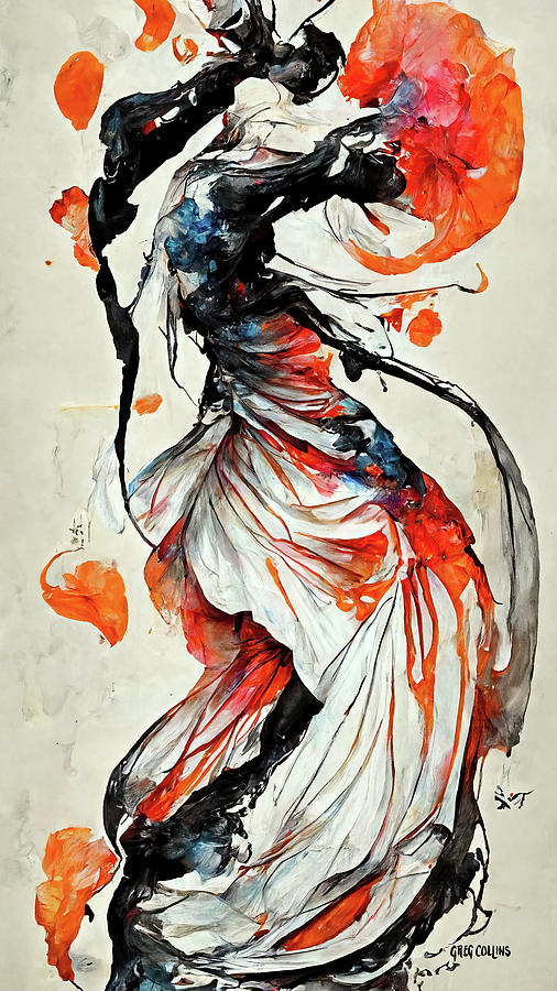 Abstract Flamenco Dancer 10 Painting by Greg Collins