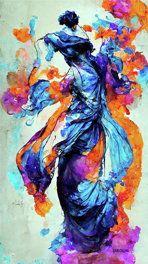 Abstract Flamenco Dancer 2 Painting by Greg Collins