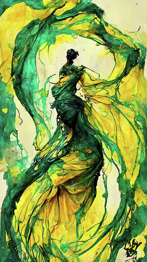 Abstract Flamenco Dancer 4 Painting by Greg Collins