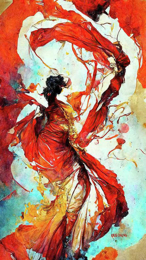 Abstract Flamenco Dancer 6 Painting by Greg Collins