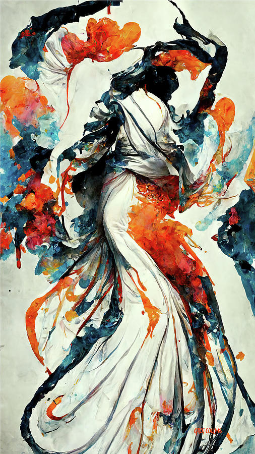 Abstract Flamenco Dancer 9 Painting by Greg Collins