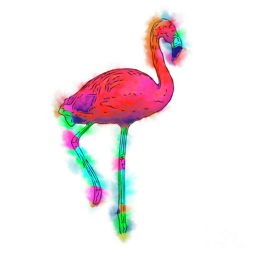 Flamingo Digital Art - Abstract Flamingo Step by Kirt Tisdale