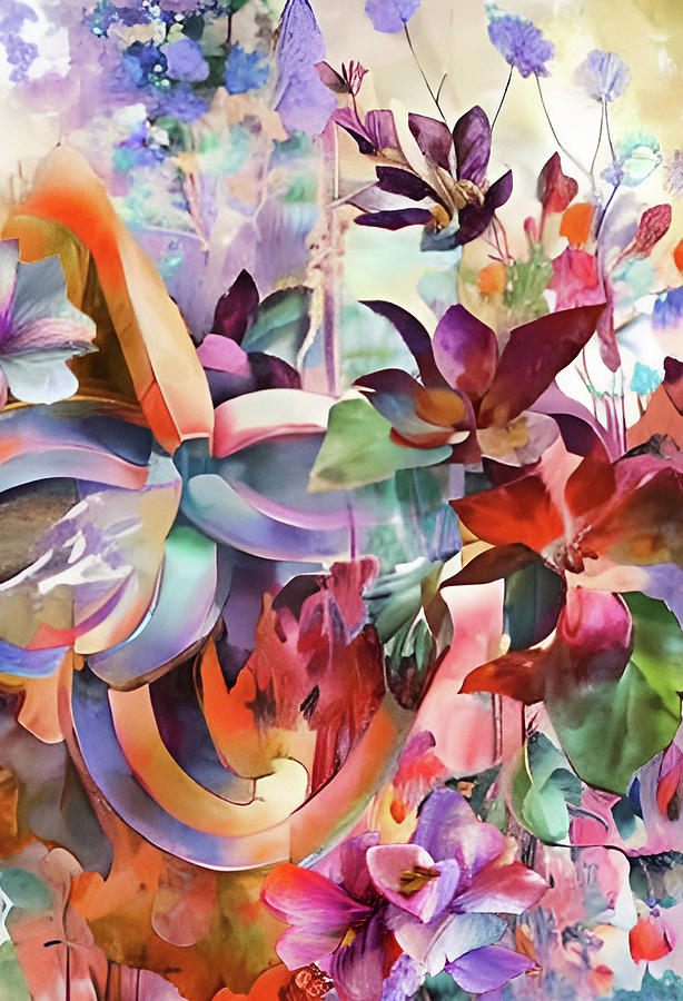 Abstract Floral Digital Art by Grace Iradian