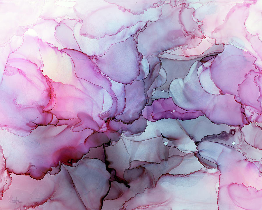 Flower Painting - Abstract Floral Ink Painting by Olga Shvartsur