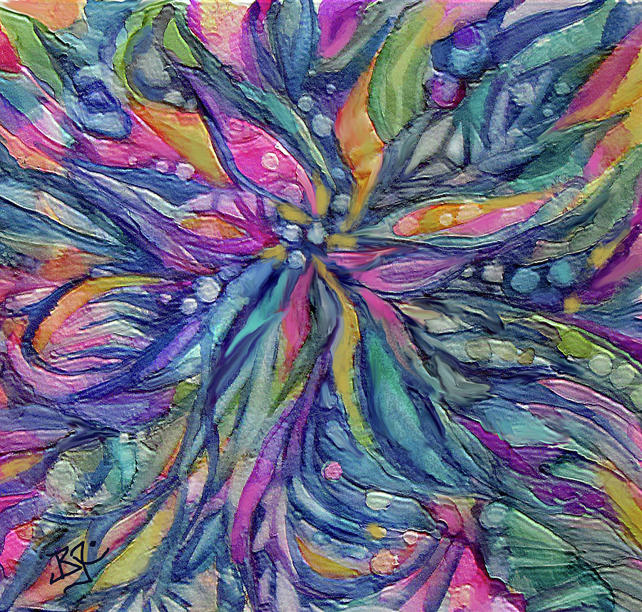 Abstract Flower Painting by Jean Batzell Fitzgerald