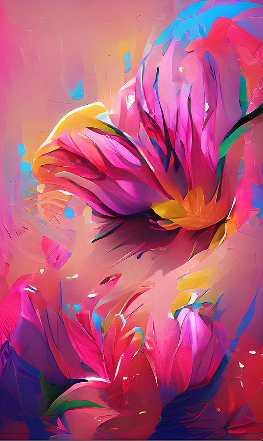  Abstract Flower Digital Art by La Moon Art