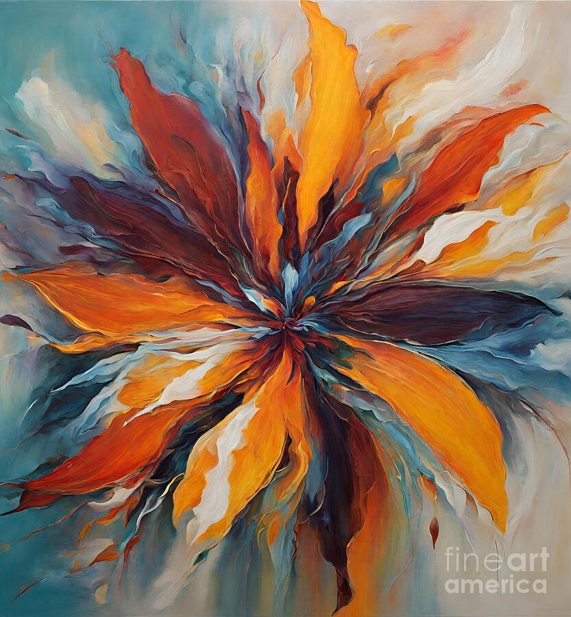 Abstract Painting - Abstract Flower by Naveen Sharma