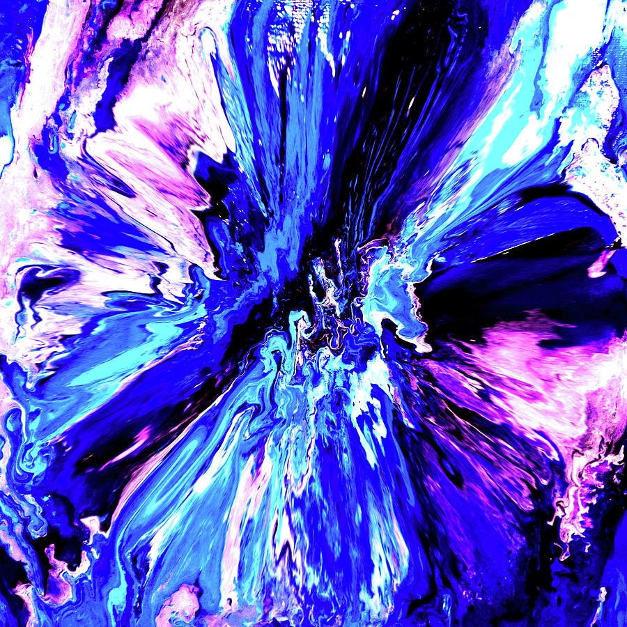 Abstract Flower Violet Painting by Katy Hawk
