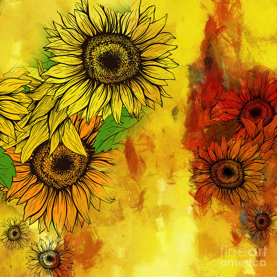 Abstract flowers 089 Painting by Gull G