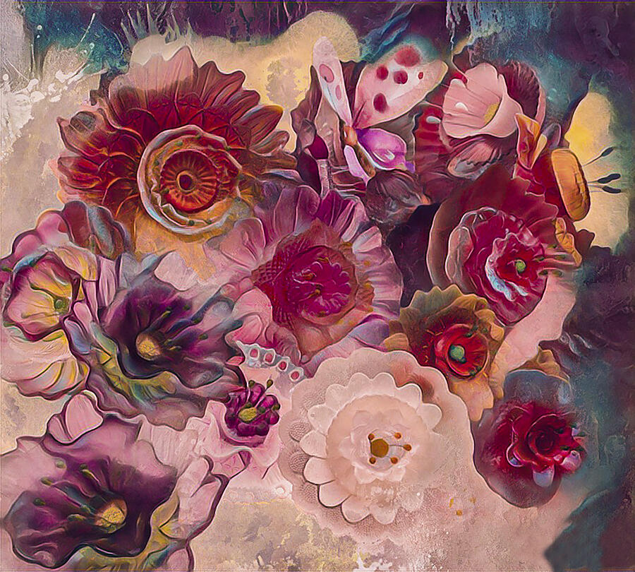 Abstract flowers-2 Digital Art by Jeff Burgess