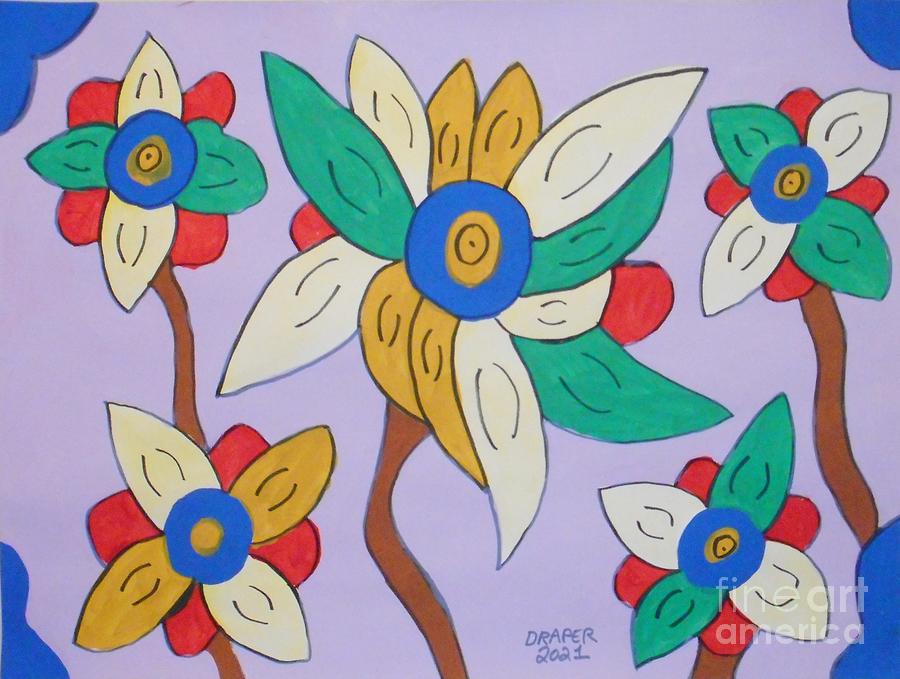 Abstract Flowers 2  Painting by Timothy Draper