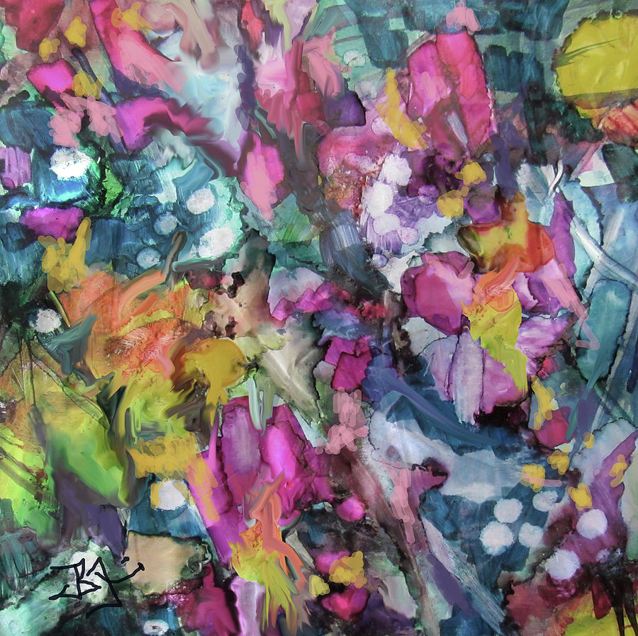 Abstract Flowers 225 Painting by Jean Batzell Fitzgerald