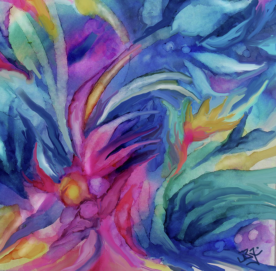Abstract Flowers #82 Painting by Jean Batzell Fitzgerald