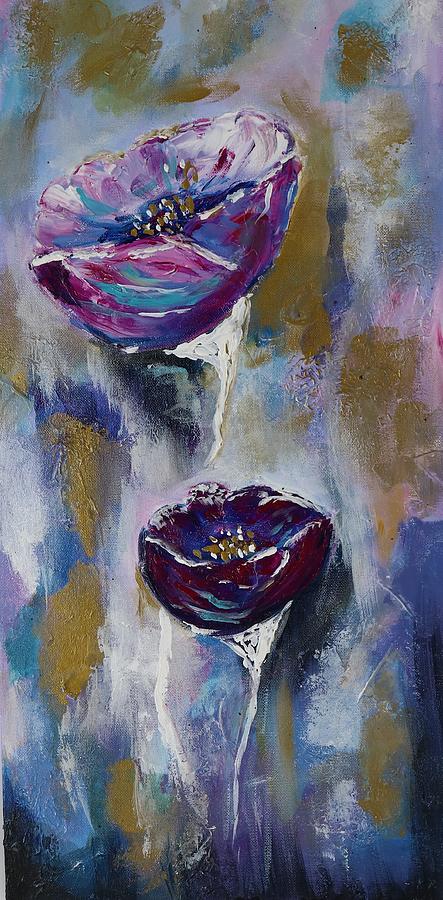 Abstract flowers III Painting by Tetiana Bielkina
