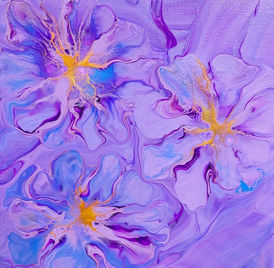 Abstract Flowers in Purple Painting by Trenda Jyl Sensenig - Fine Art ...