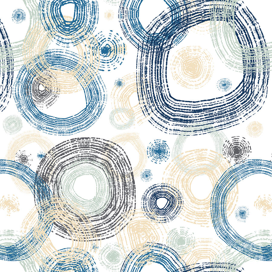 Abstract Flowers in Shades of Blue Digital Art by Patricia Awapara