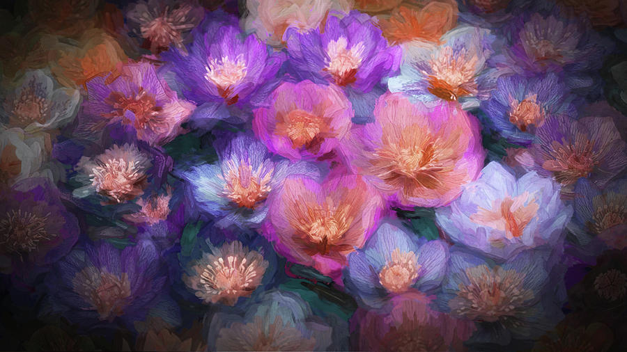 Abstract Flowers Painting by Jim Hatch
