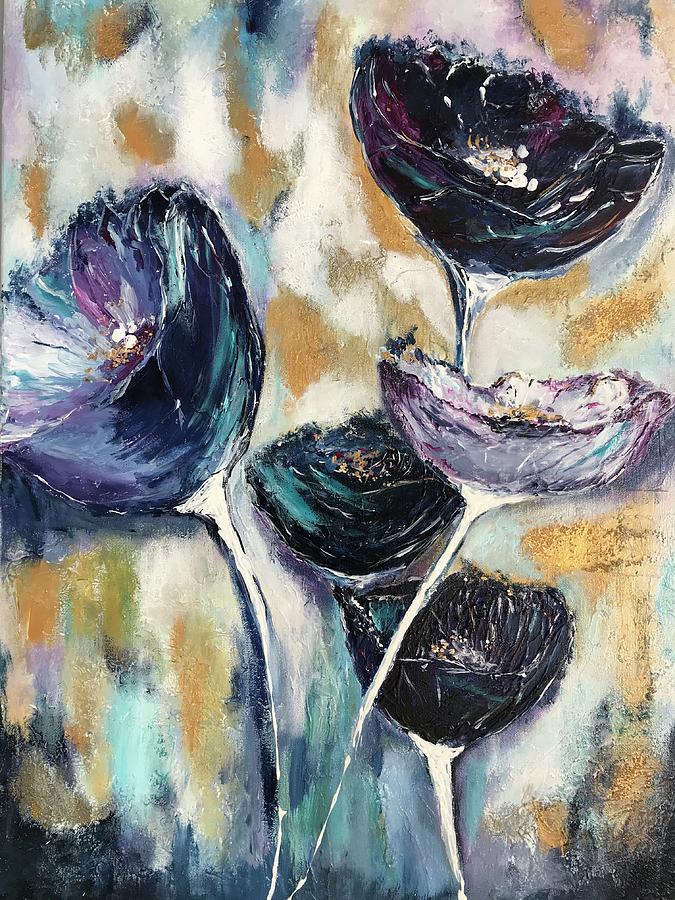 Abstract flowers   Painting by Tetiana Bielkina