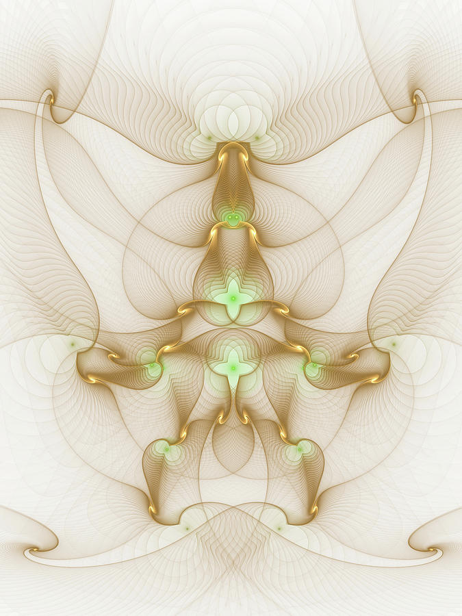 Abstract Fractal Design golden green brown Digital Art by Matthias Hauser