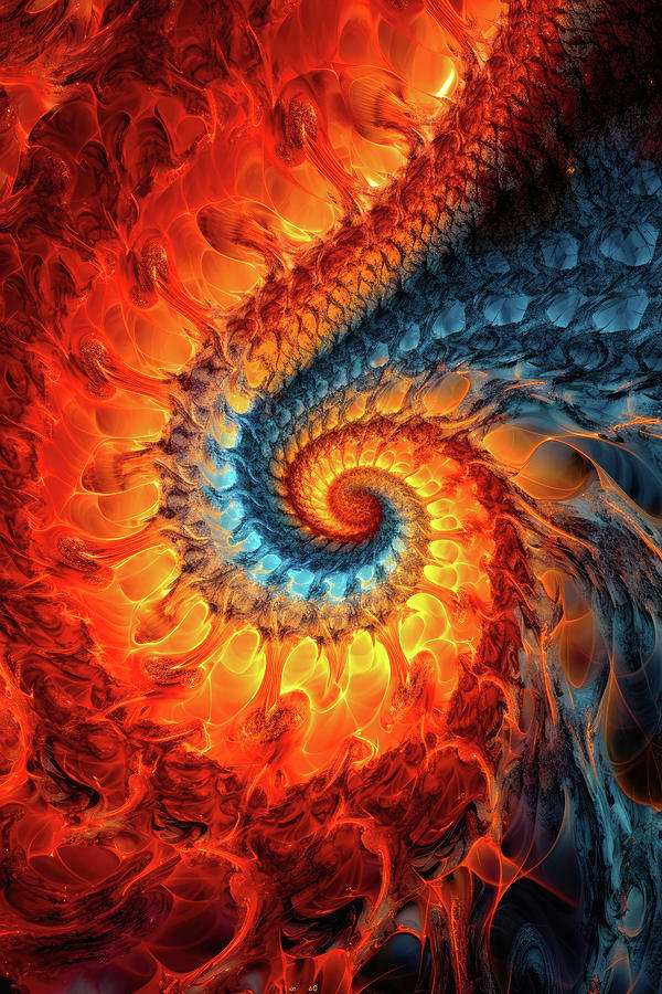 Abstract Fractal Lava Spiral 16 Digital Art by Matthias Hauser
