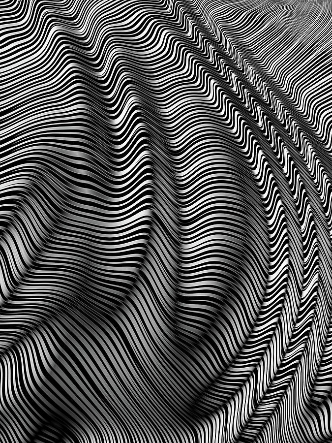 Abstract Fractal Op Art black and white 01 Digital Art by Matthias Hauser