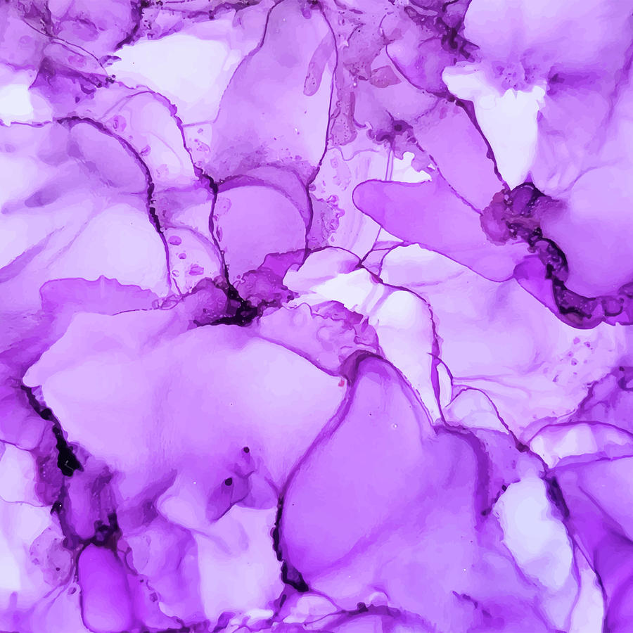 Abstract Fresh Purple Ink Liquid Digital Art by Sambel Pedes
