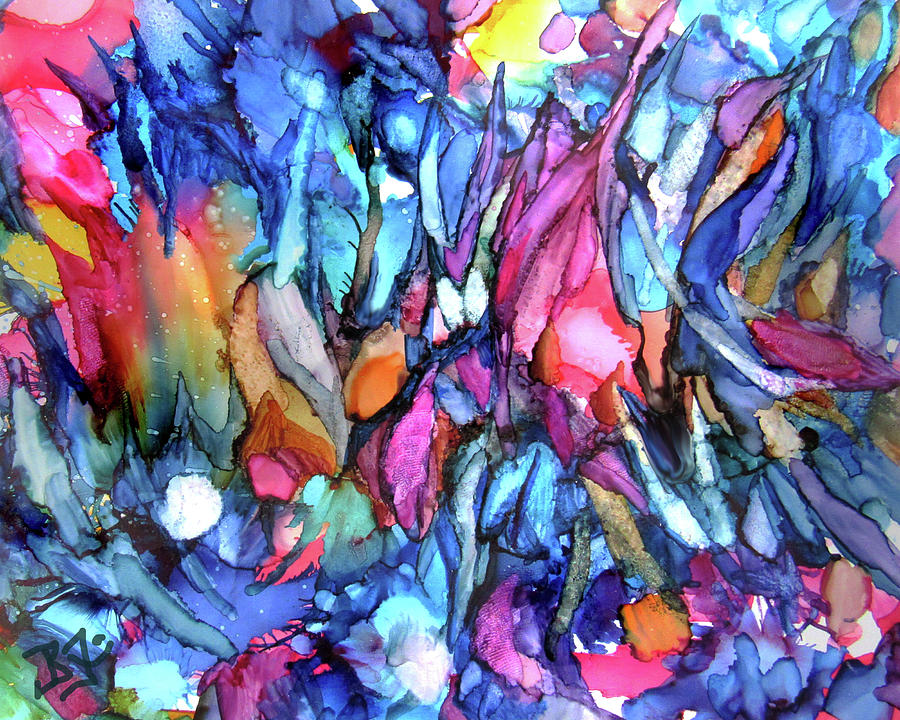 Abstract Garden Painting by Jean Batzell Fitzgerald