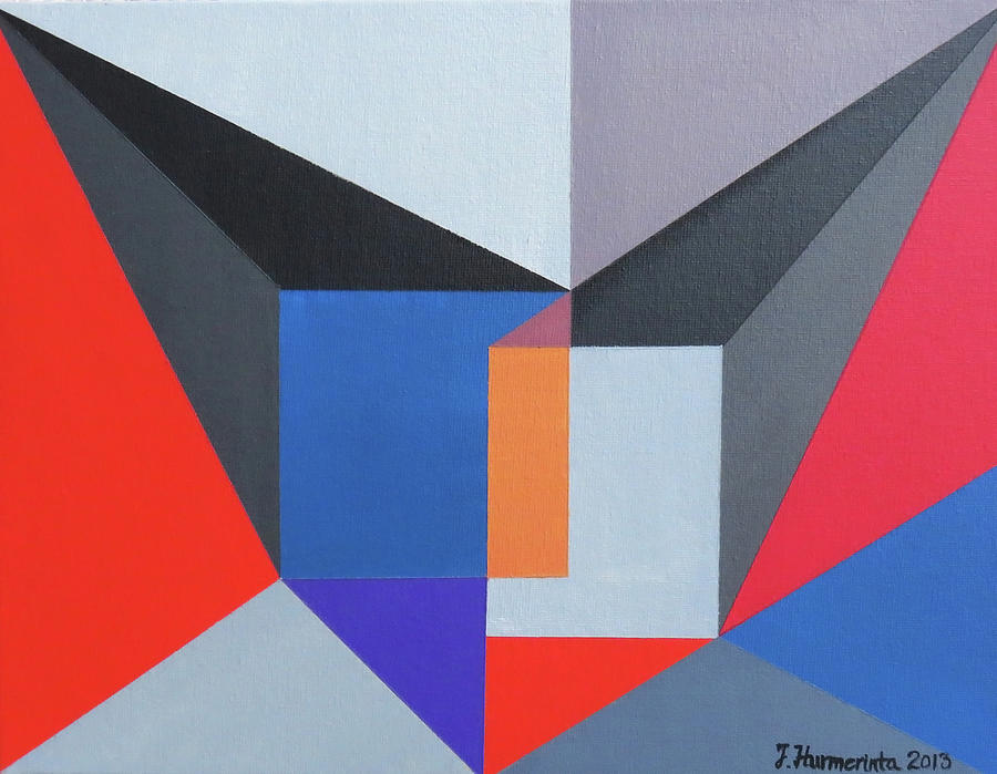 Abstract Geometric Composition Choices Painting by Johanna Hurmerinta