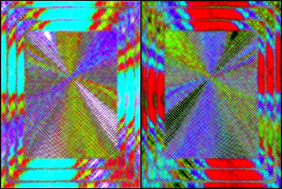 Abstract Geometric Diptych Digital Art by Will Borden