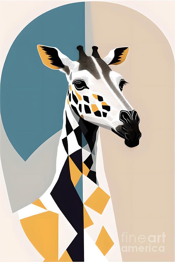 Abstract Giraffe Portrait - 3 Digital Art by Philip Preston